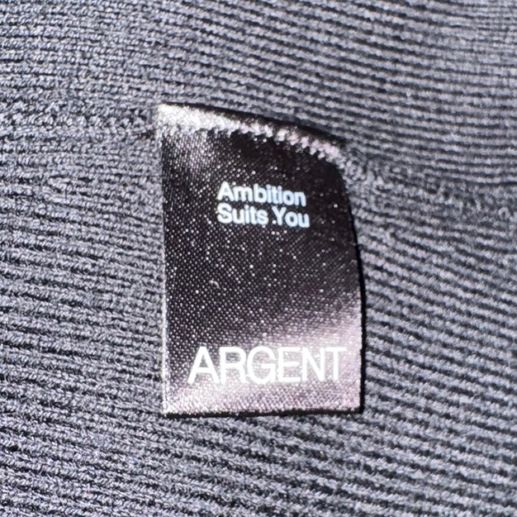 ARGENT Merino Wool A-Line Dress Rich Sweater Dress Black V-Neck Open Sleeve Nwot - Picture 12 of 12